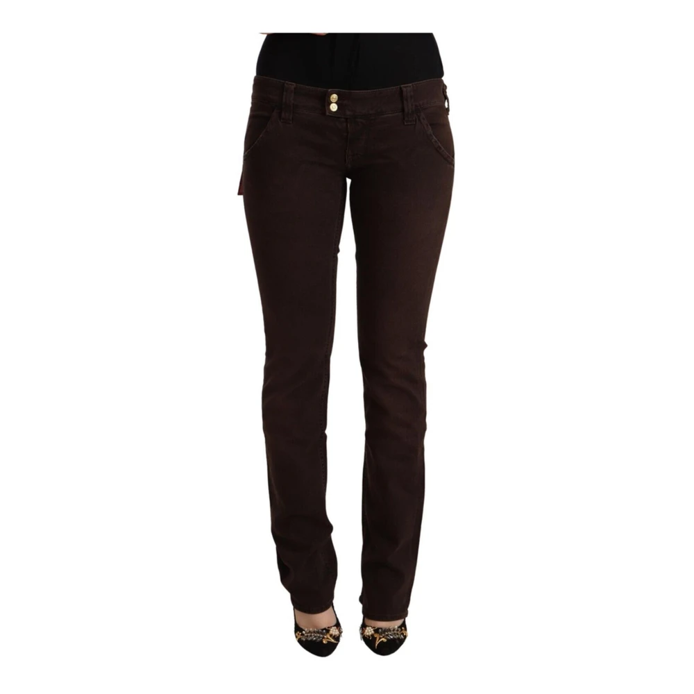 Cycle Slim Fit Denim Jeans Bruin Knoop Brown Dames