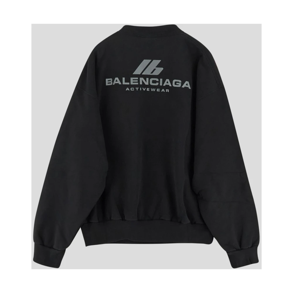 Balenciaga Katoenen Logo Sweatshirt Black Dames