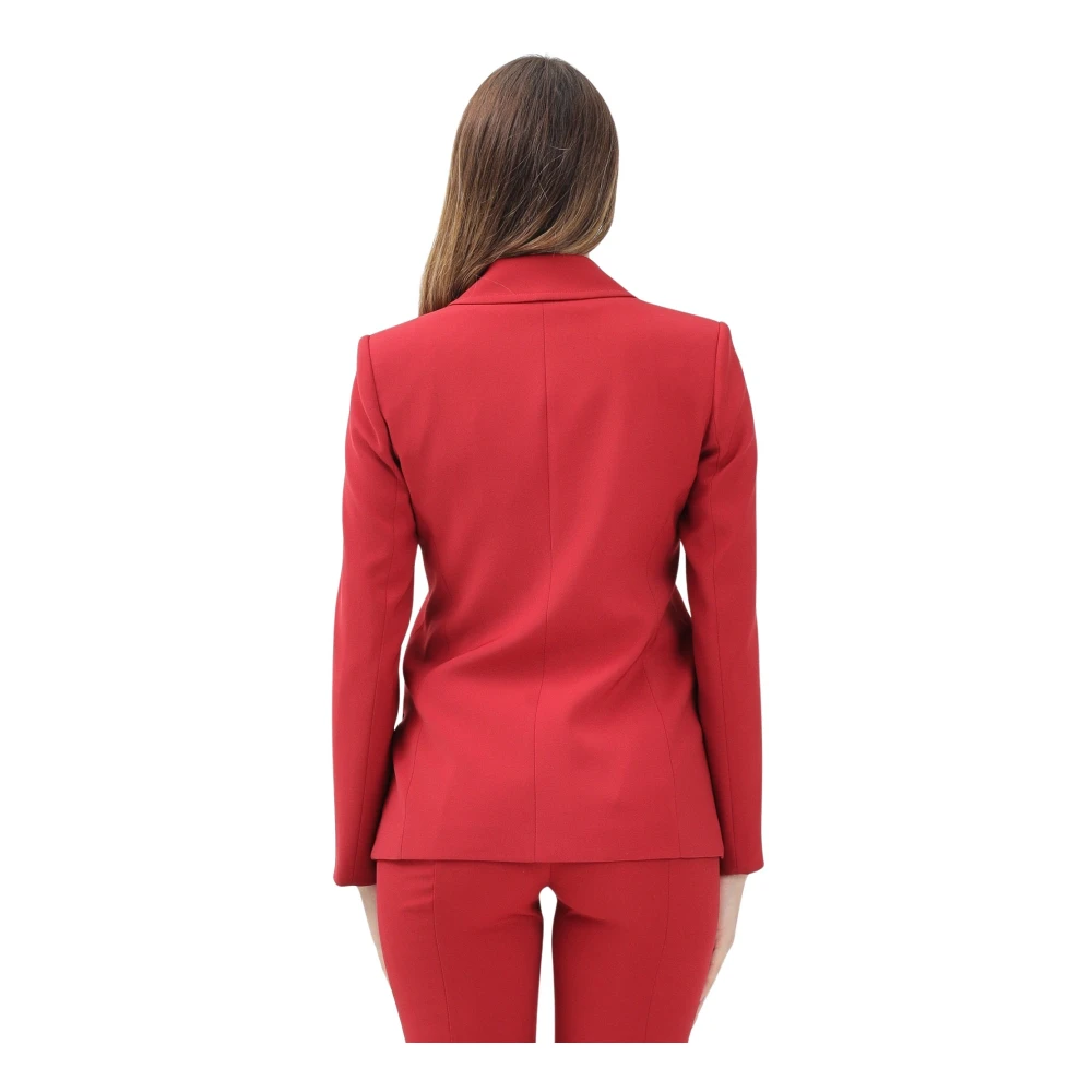 PATRIZIA PEPE Rode double-breasted jas Essential stijl Red Dames