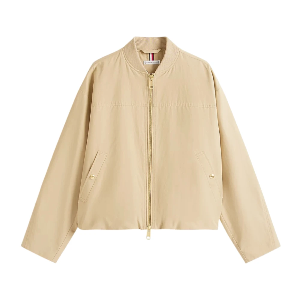 Tommy Hilfiger Women's Beige Cotton Nylon Reg Bom Jacket