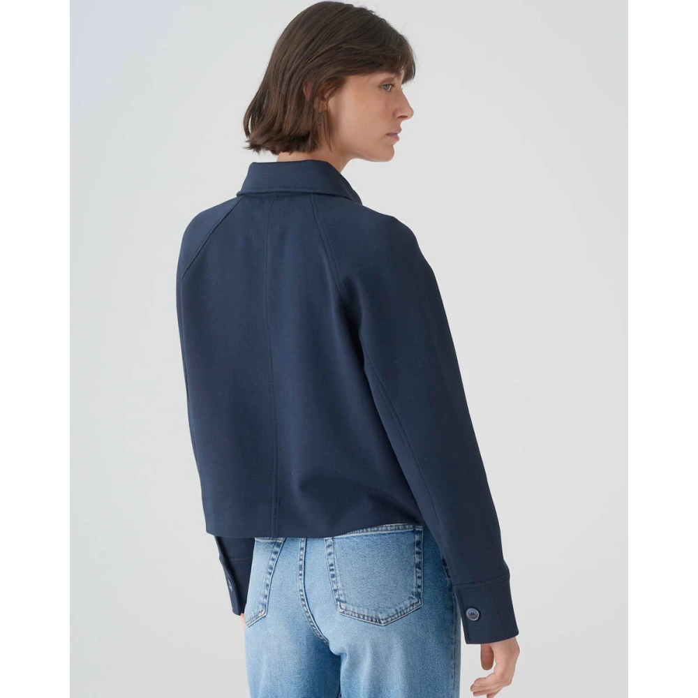 Opus Stijlvolle Jas met Jipi Detail Blue Dames