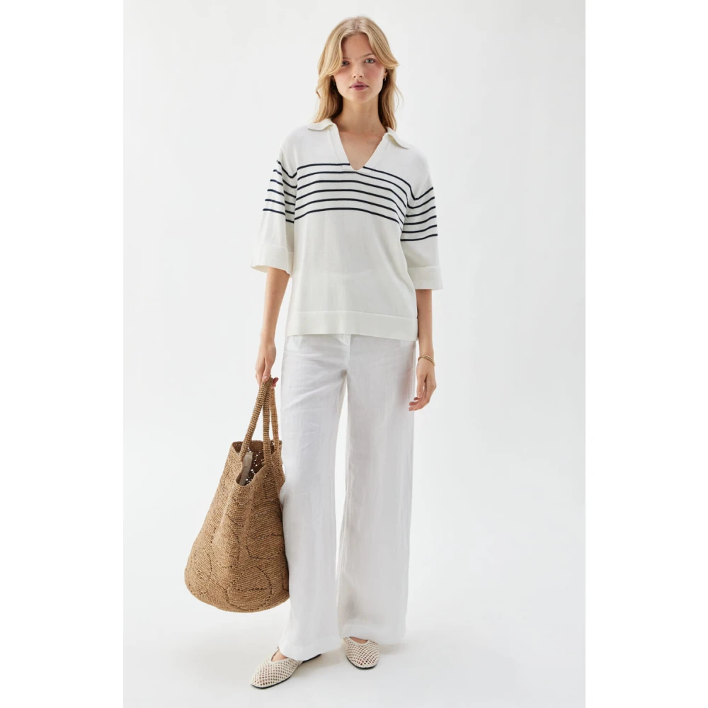 Busnel Gestreepte Top Beige Dames
