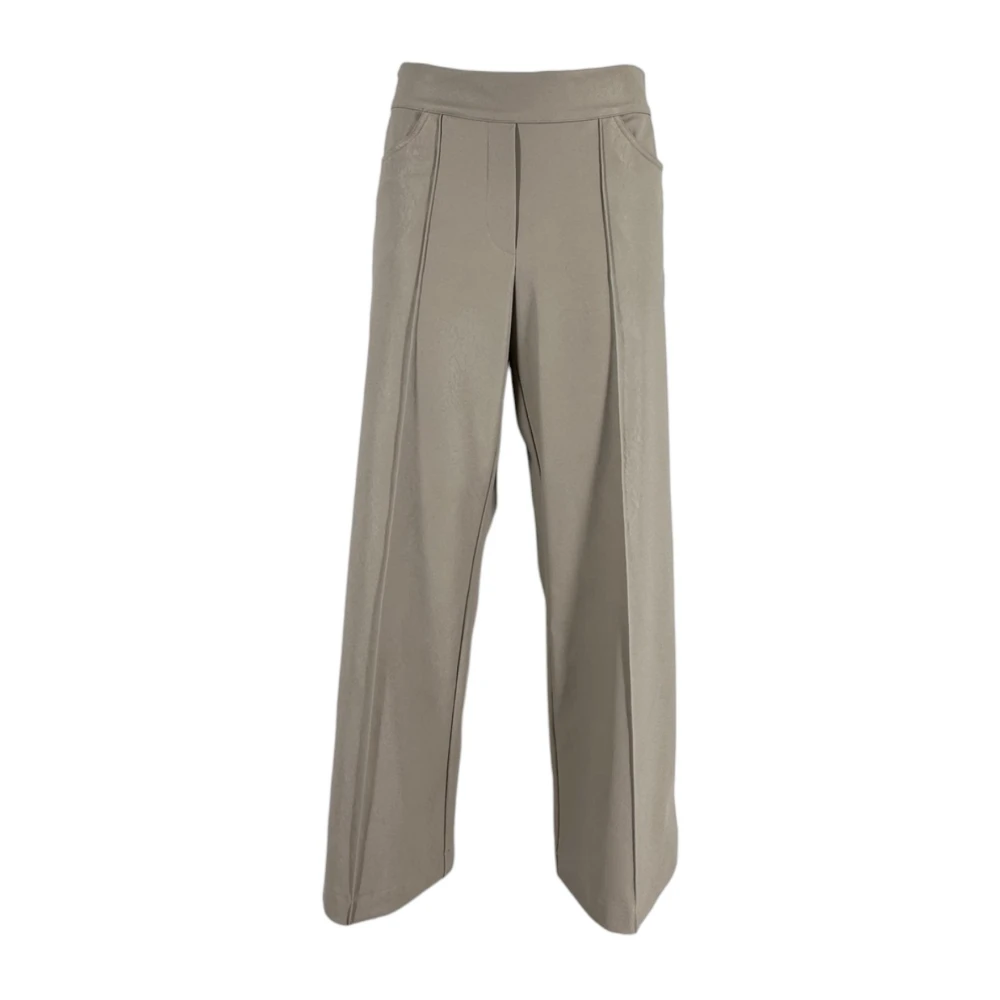 D.Exterior Cropped Faux Leather Broek Green Dames