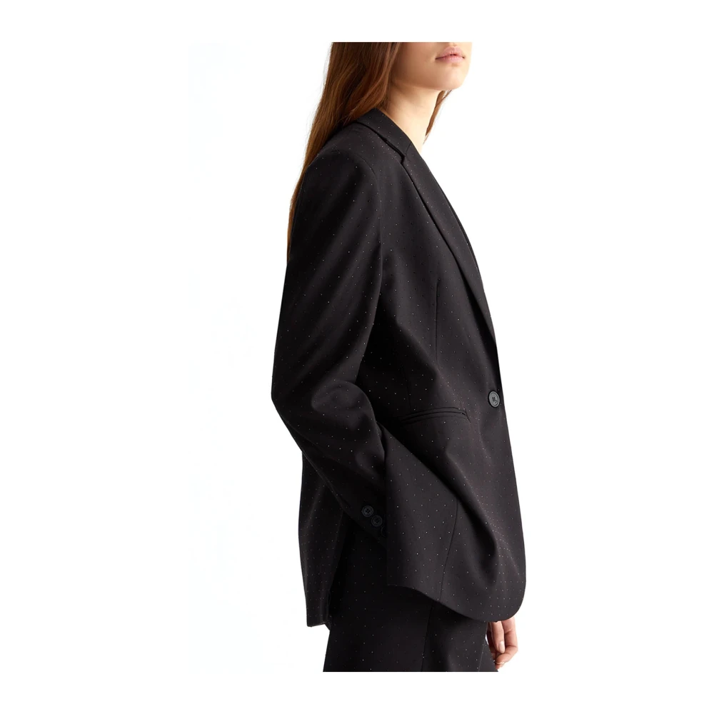 Liu Jo Klassieke Zwarte Blazer met Metalen Logo Black Dames