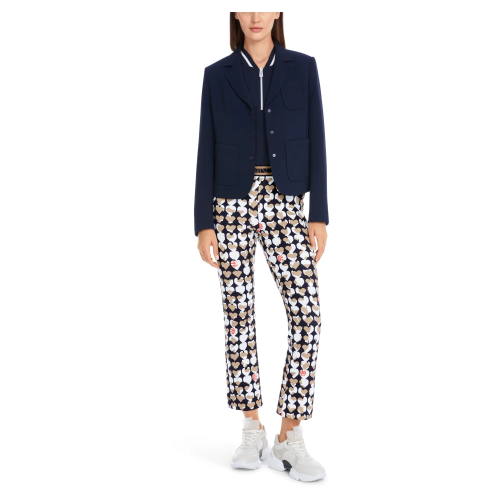 Marc Cain Blazer geïnspireerd door de jaren zeventig met opgestikte zakken Blue Dames