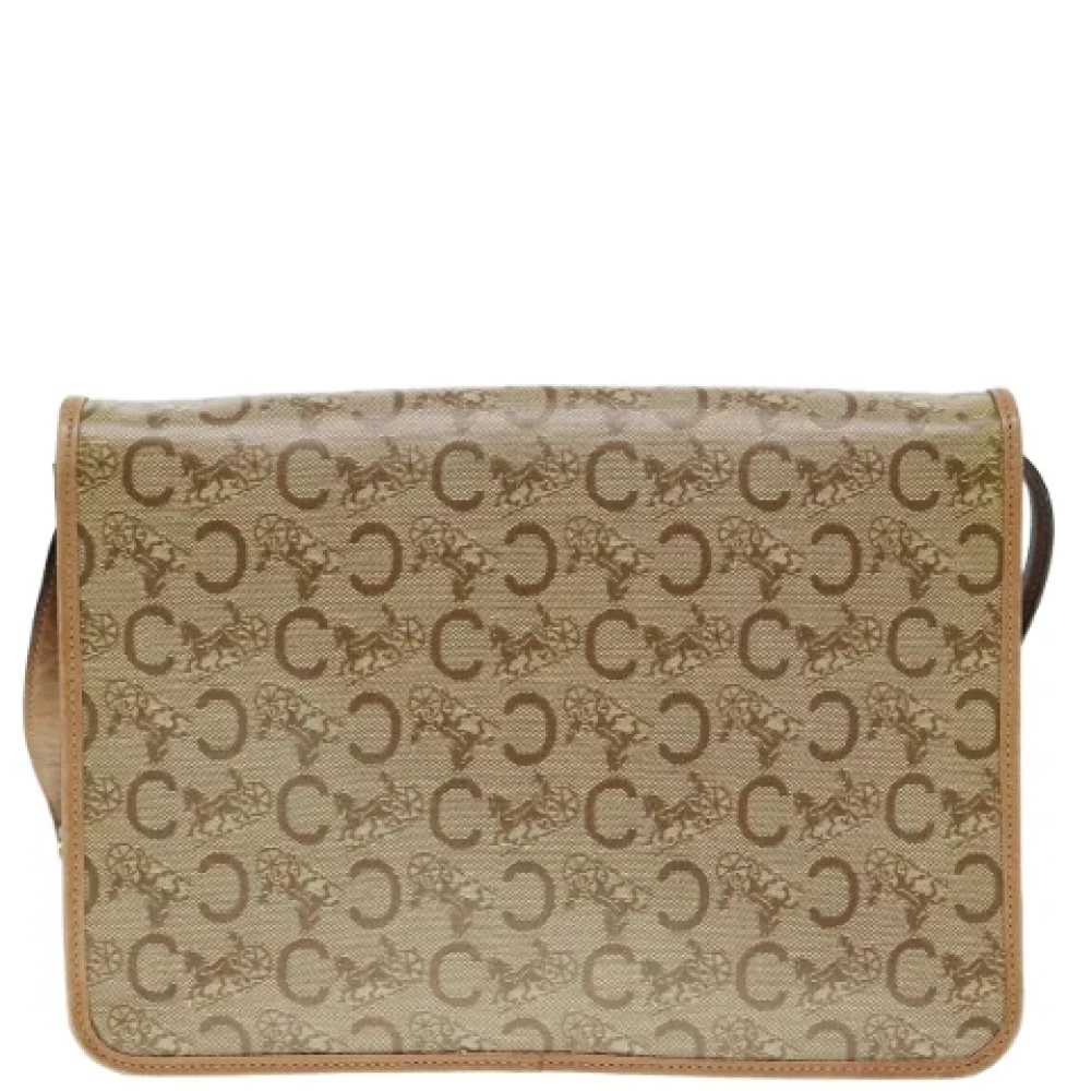 Celine Vintage Pre-owned Leather shoulder-bags Beige Dames