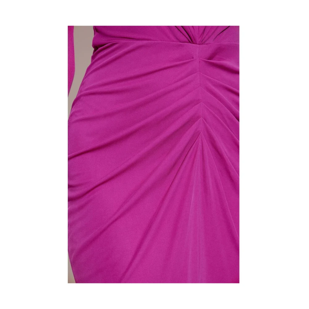 Diane Von Furstenberg Orchidee Paarse V-Hals Jurk met Voorspleet Purple Dames