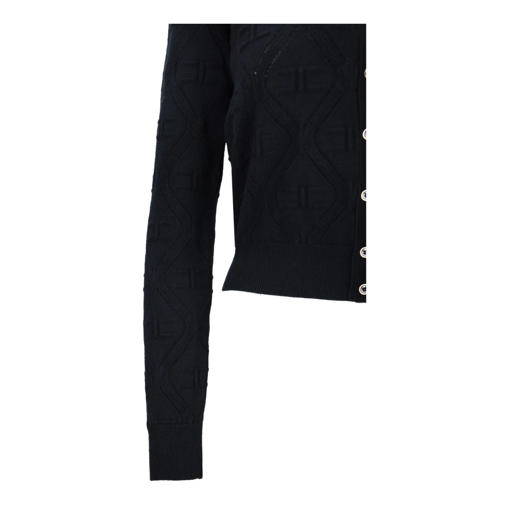 Elisabetta Franchi Gebloemde Knoopvest Black Dames
