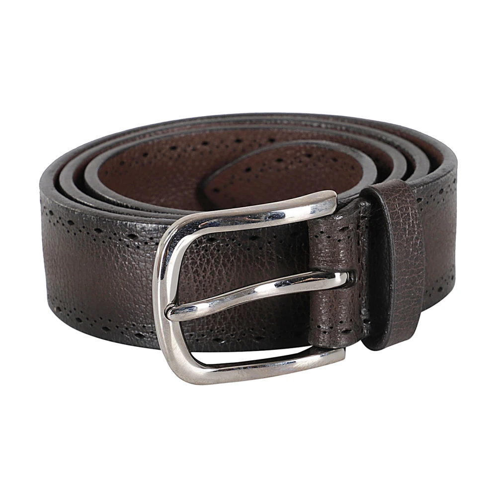 Orciani Leren riem met Chevrette-stijl Brown Heren