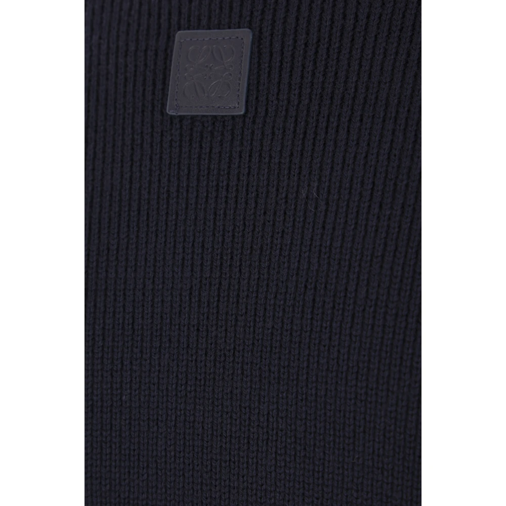 Loewe Blauwe Geribbelde Wollen Trui Blue Dames
