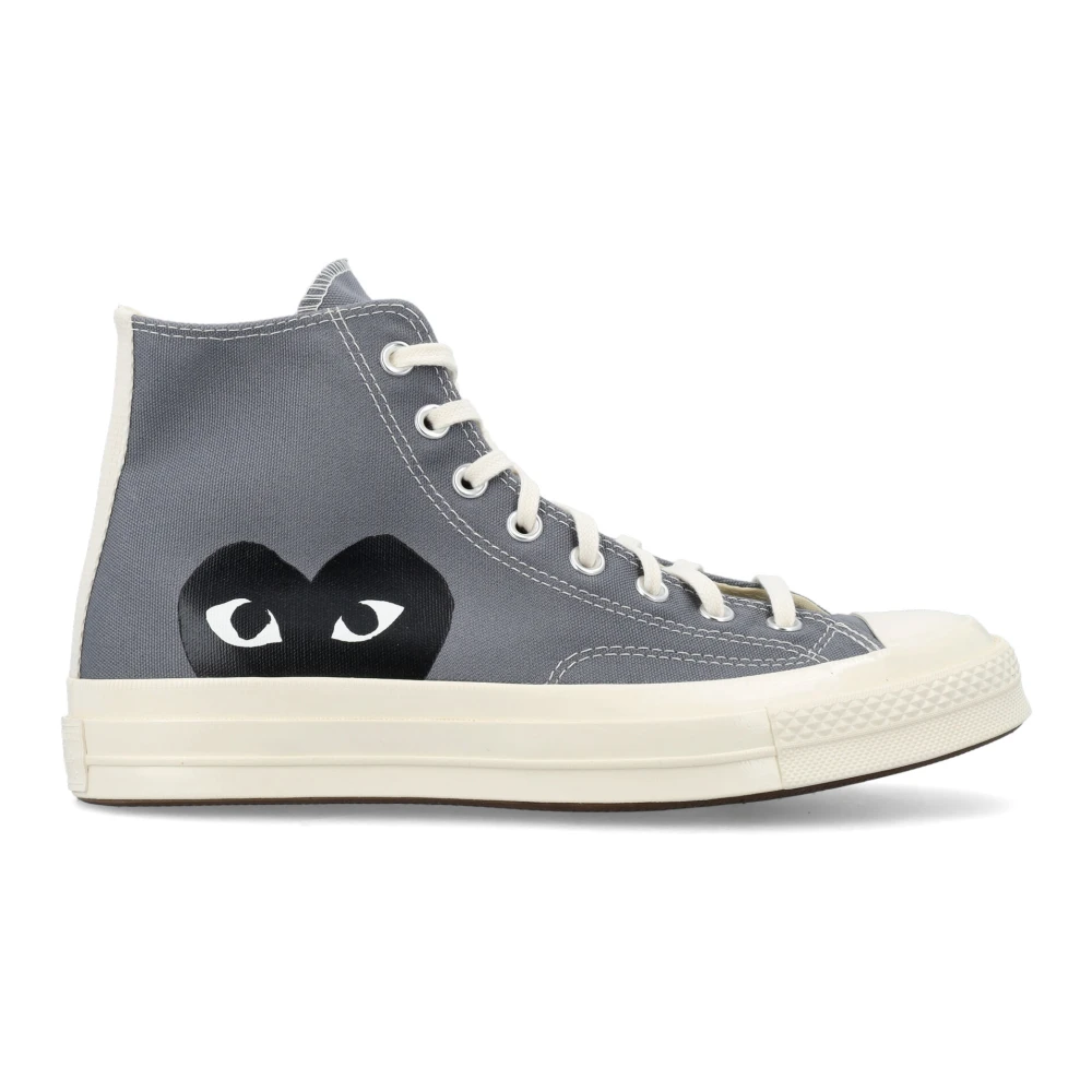 Comme des Garçons Play Grijze Canvas Chuck 70 Hi Top Sneakers Heren Schoenen Grijs