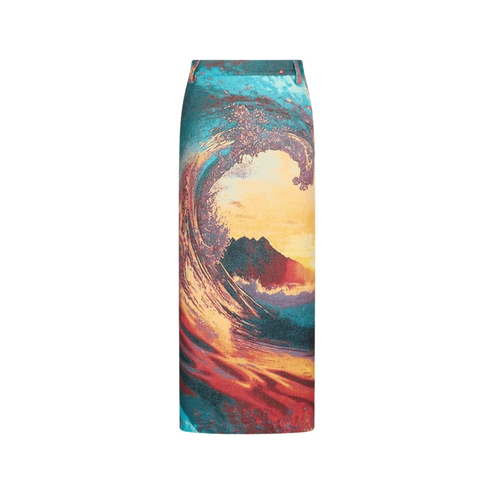 Roberto Cavalli Donna Multicolor Gonna Esclusiva Con Stampa Itaca