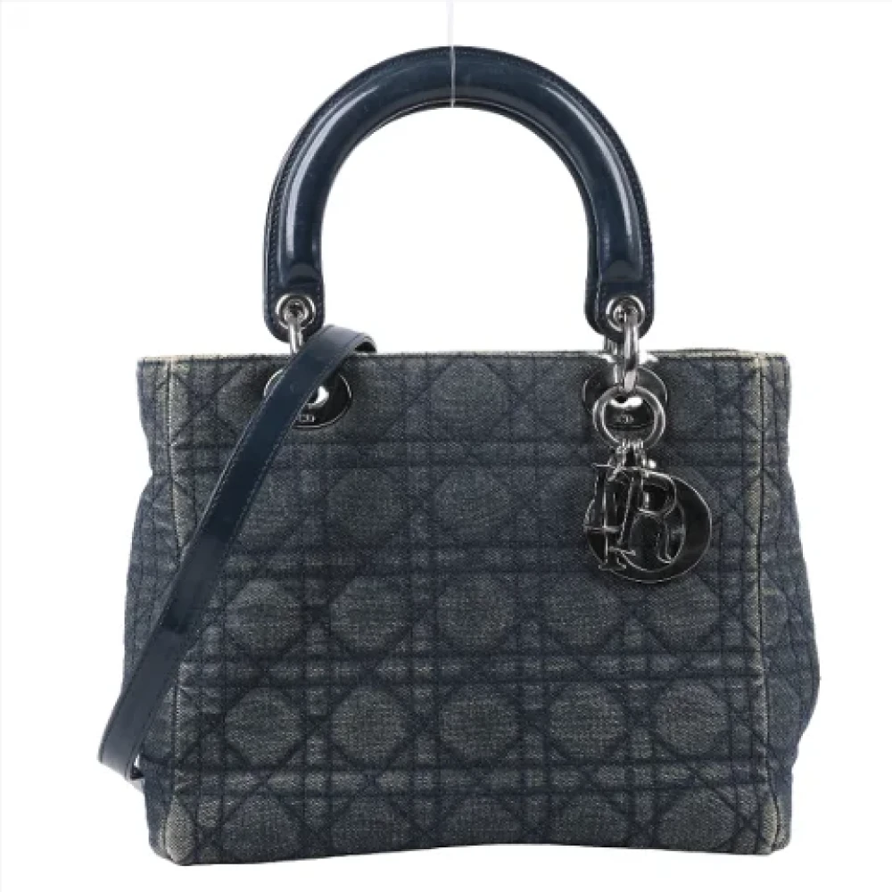 Dior Vintage Pre-owned Denim handbags Blue Dames