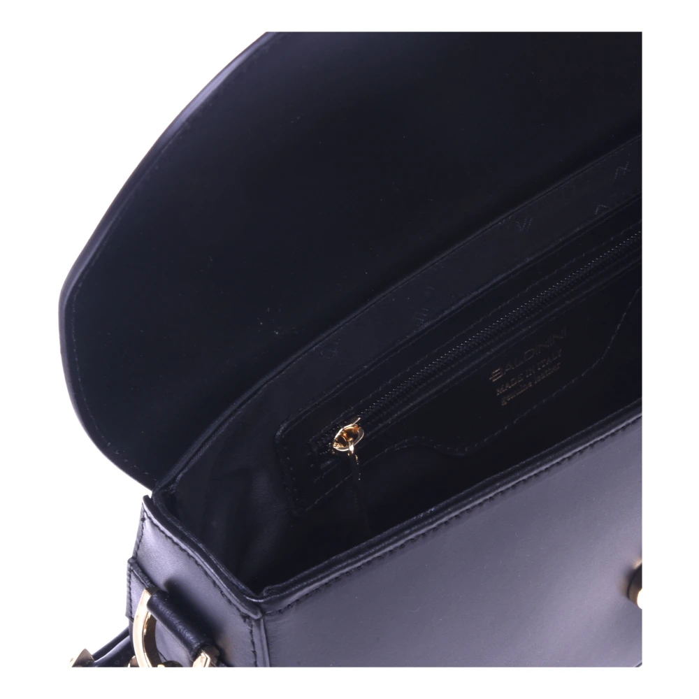 Baldinini Black leather crossbody bag Black Dames