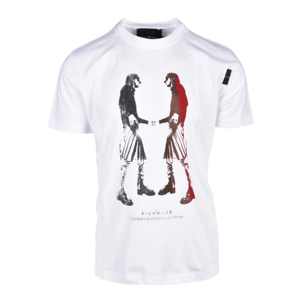 John Richmond Katoenen T-shirt White Heren