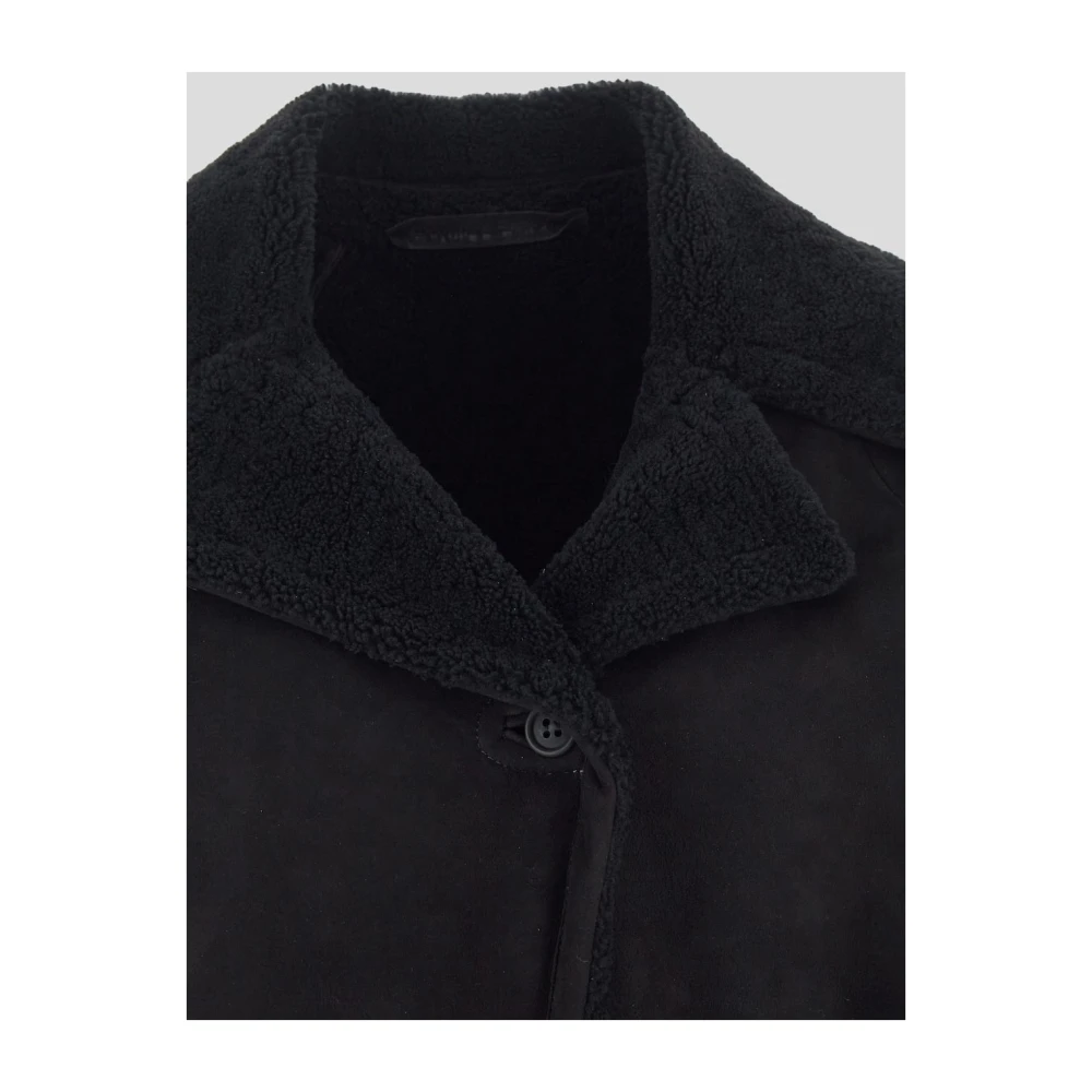 Salvatore Santoro Leren Mer Coat Black Dames