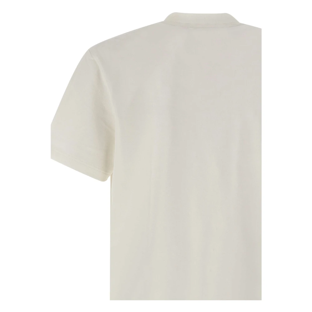 Lacoste Wit Katoenen T-shirt met Geborduurd Logo White Heren