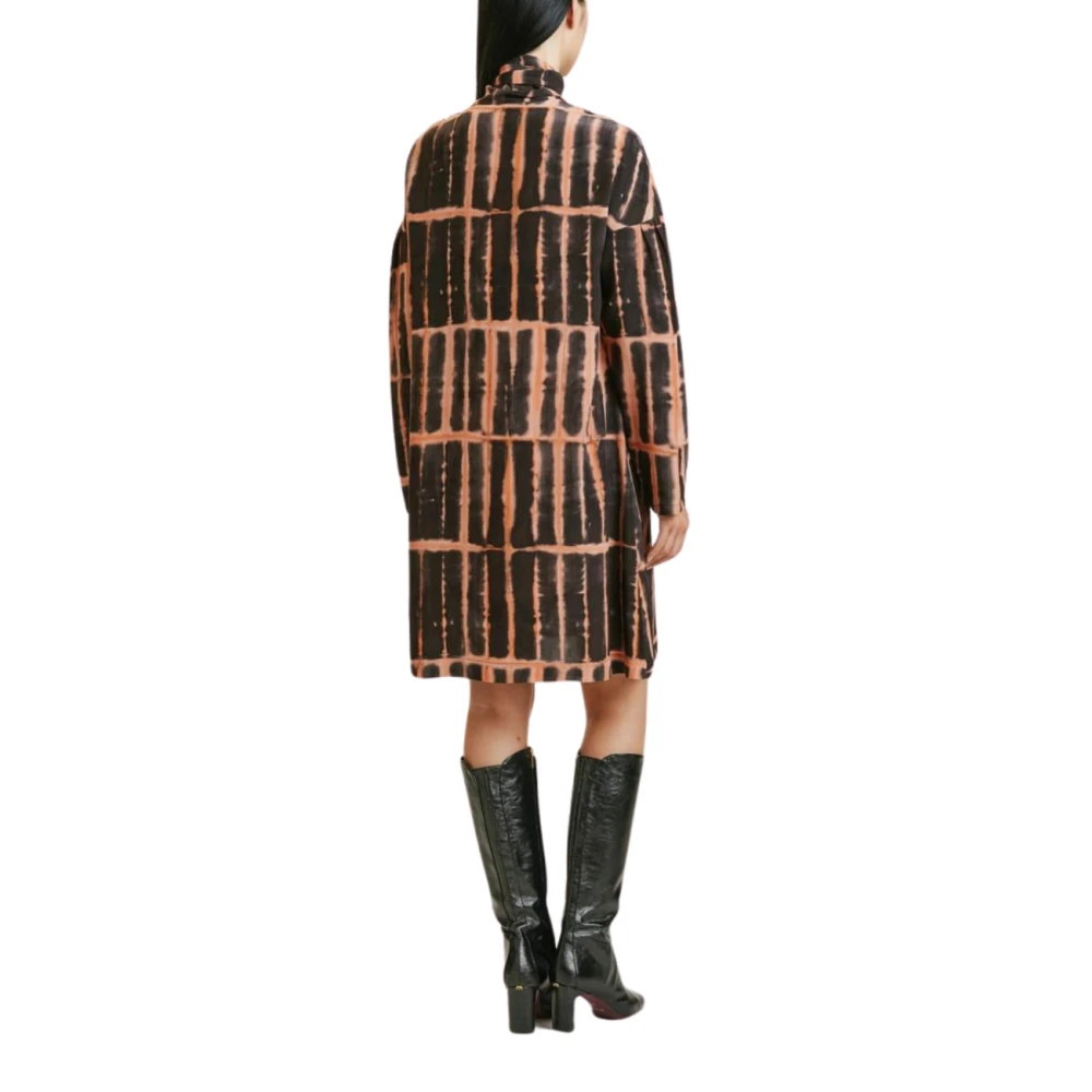 Momoni Gedrukte Zijden Jurk met Strikdetail Multicolor Dames