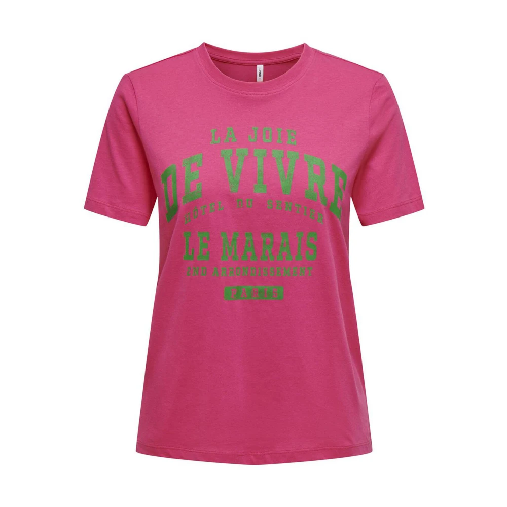 Only Regina Korte Mouw T-shirt Pink Dames