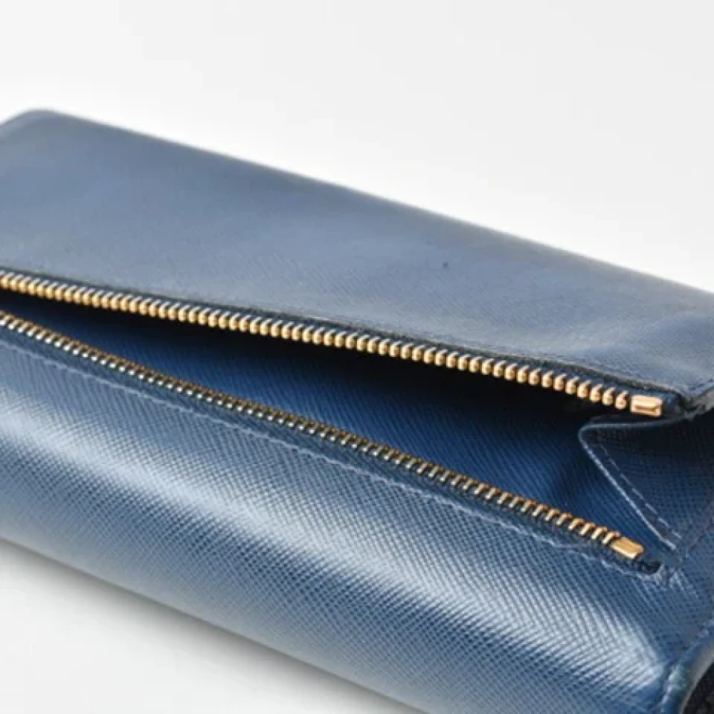 Prada Vintage Pre-owned Leather wallets Blue Dames