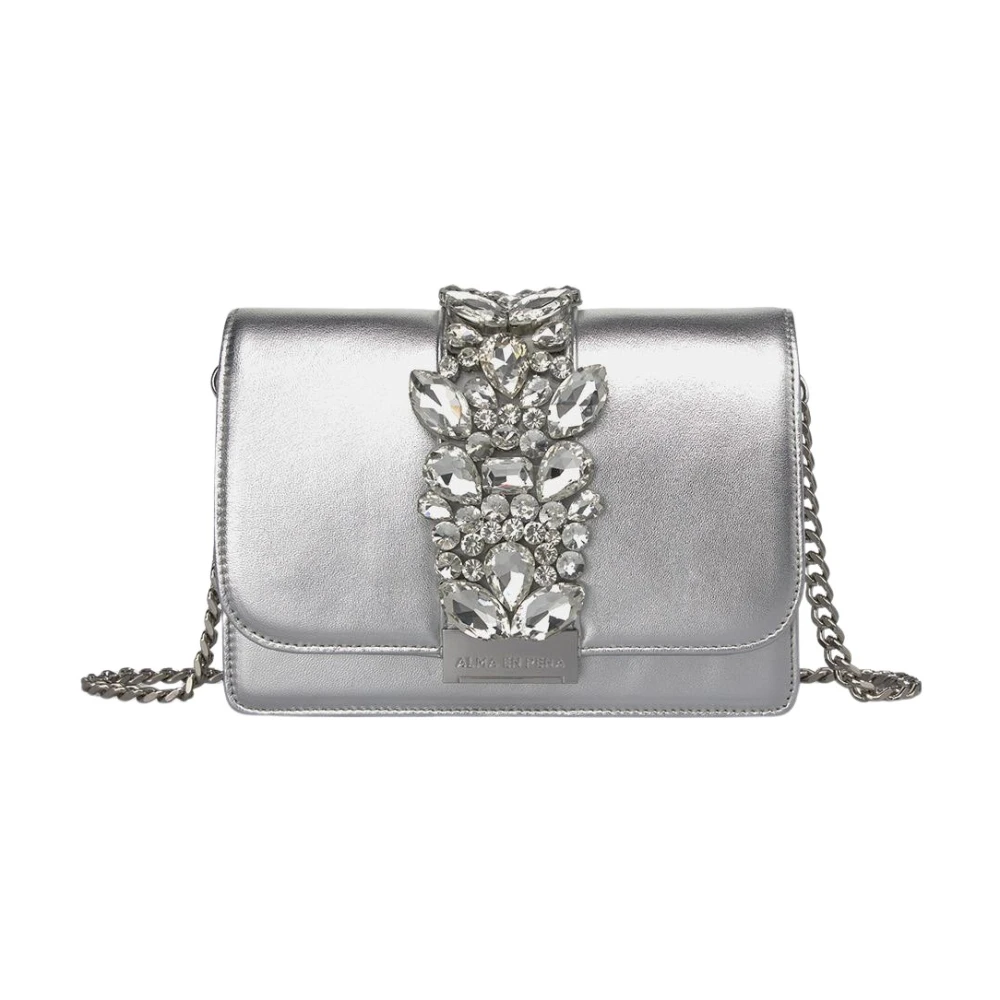Alma en Pena Rhinestone clutch tas Gray Dames