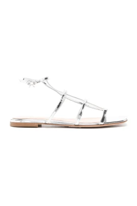 Silver Metallic Platta Sandaler