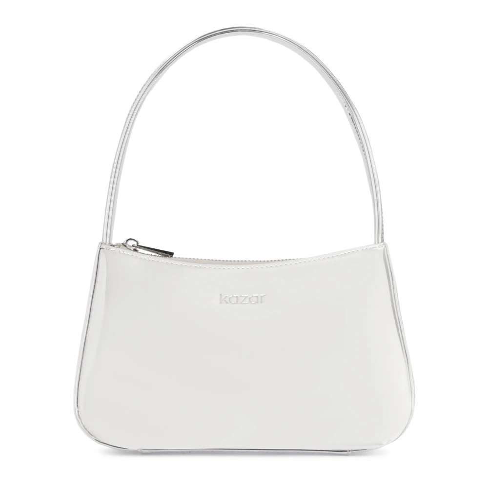 Kazar Zilveren leren baguette handtas Gray Dames