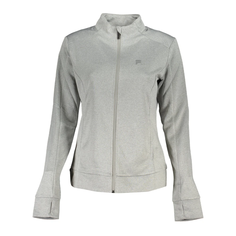 Fila Grijze Sweater met rits Lange mouwen Acetaat Gray Dames