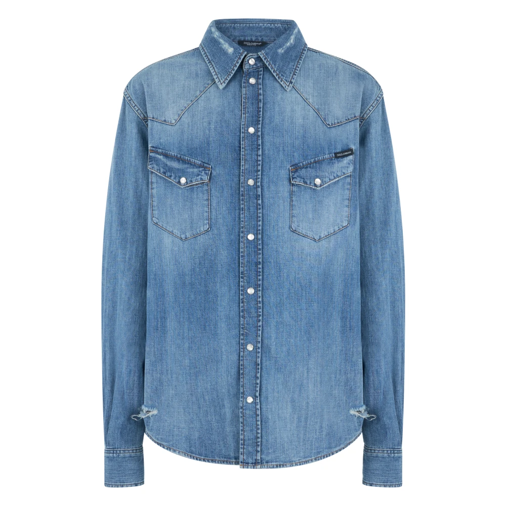 Dolce & Gabbana Men's Blue Denim Shirt - Denim Shirts - 2XL - Shirts