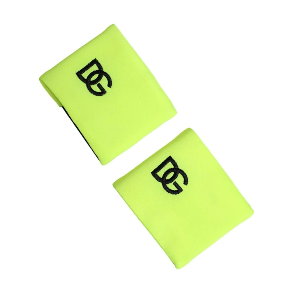 Dolce & Gabbana Men's Yellow Running Accessories, One Size, Logo Polyester Wristband
