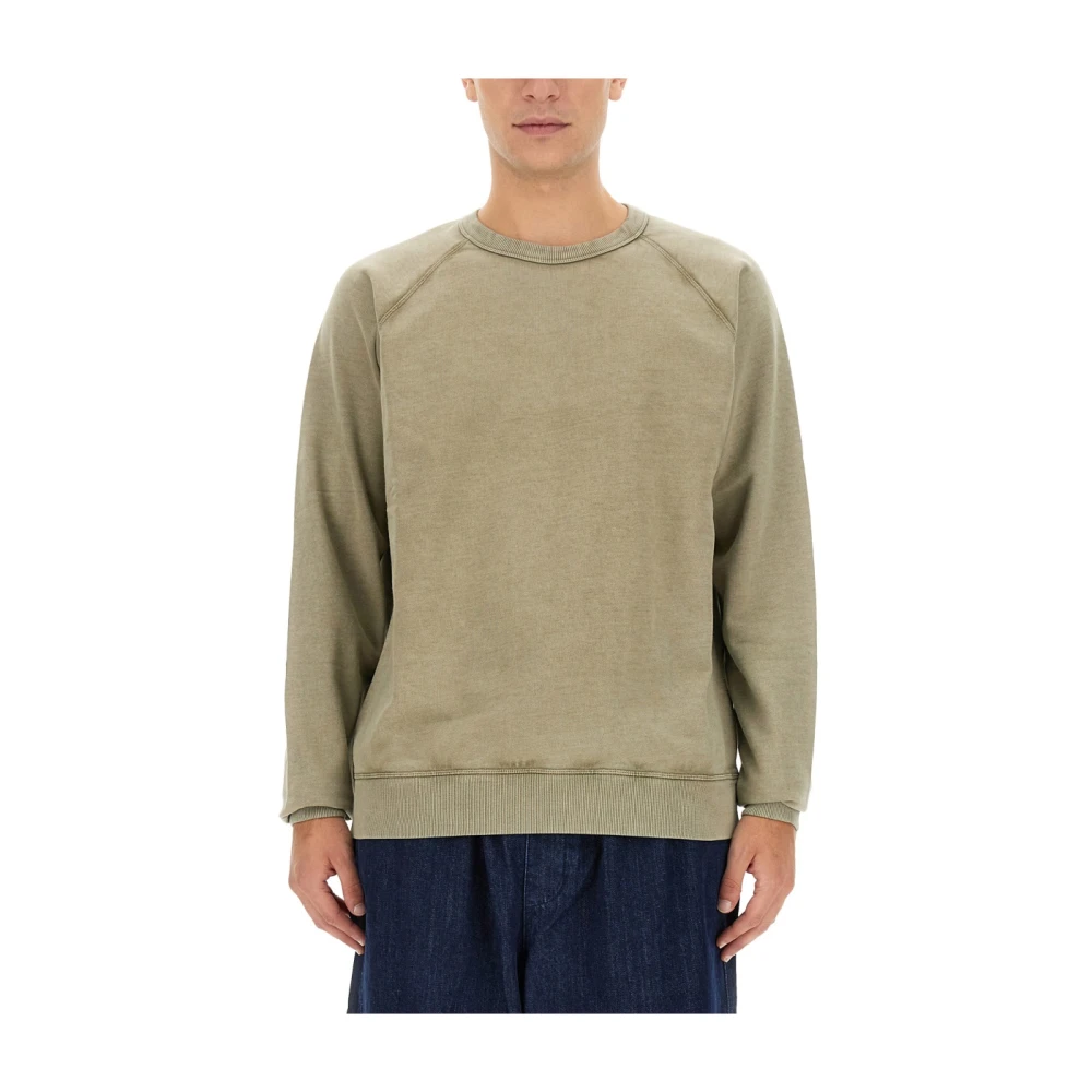 YMC You Must Create Katoenen sweatshirt voor mannen Green Heren