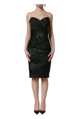 Bustier Draped Midi Dress
