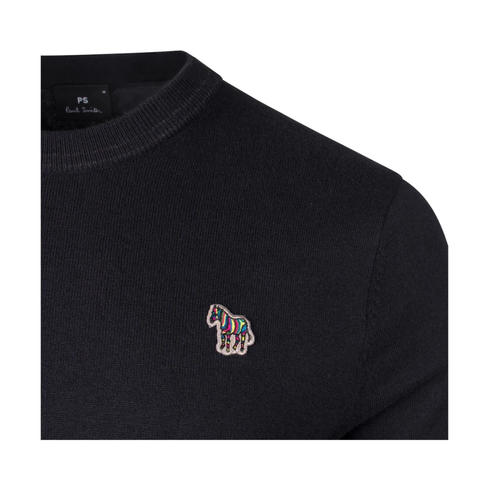 PS By Paul Smith Zebra Badge Gebreide Trui Black Heren
