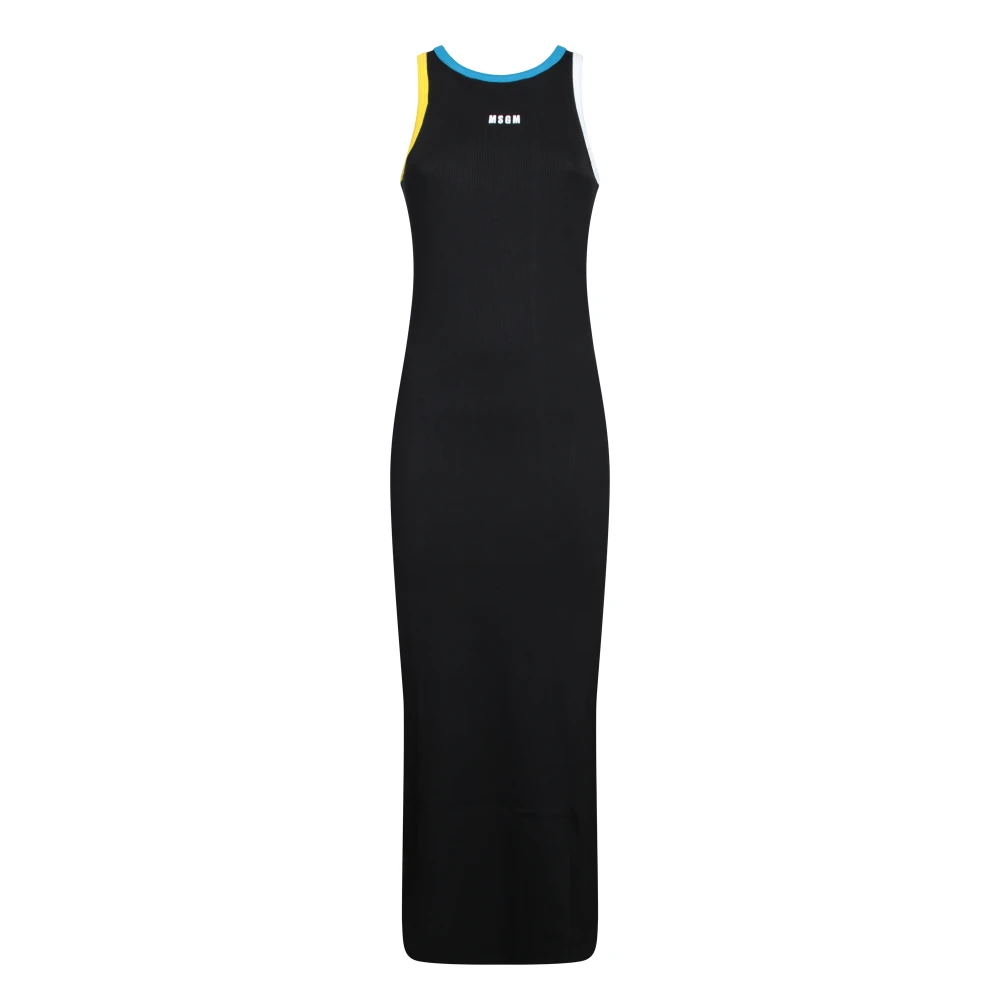 Msgm Women's Yellow Sleeveless Midi Dress