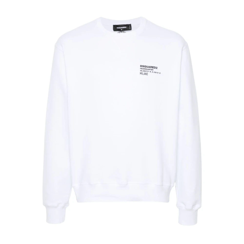 Dsquared2 Cool Fit Tröja med Tryck White, Herr