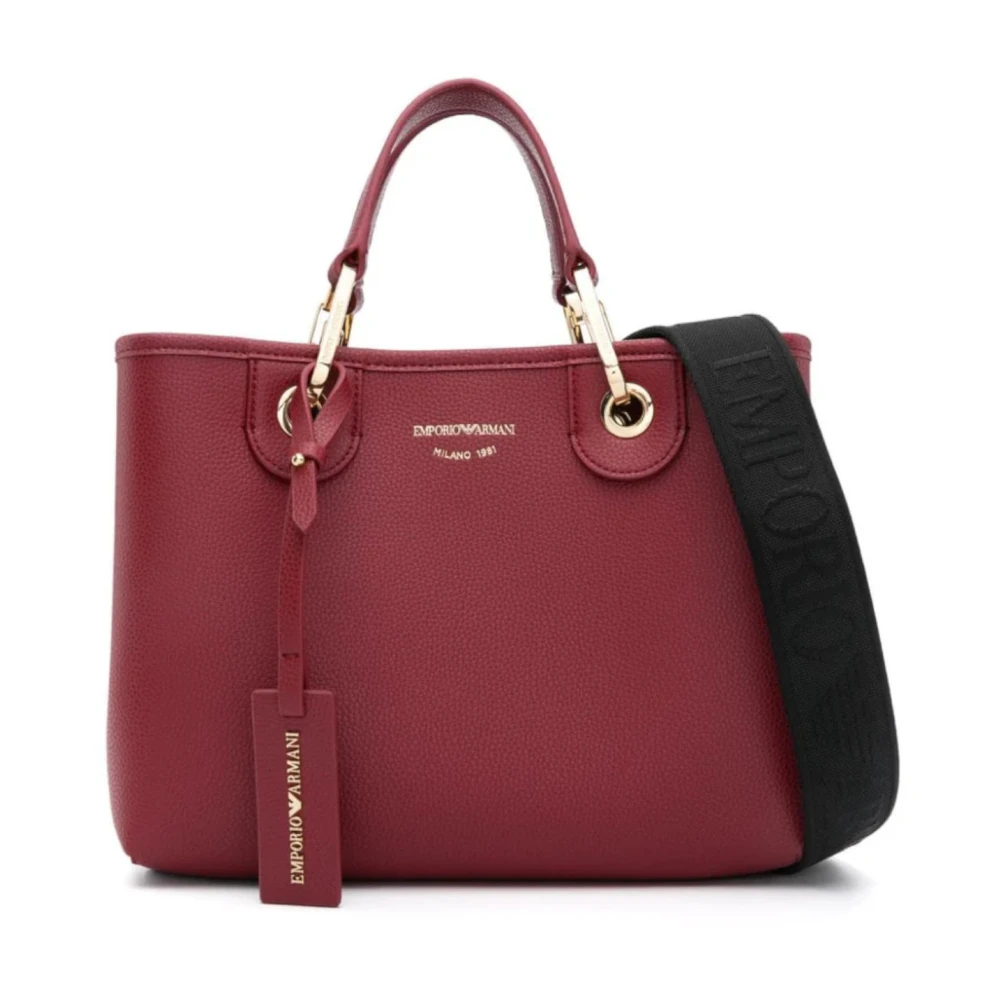Emporio Armani Kleine Bordeaux Winkel Tas met Zwarte Band Red Dames