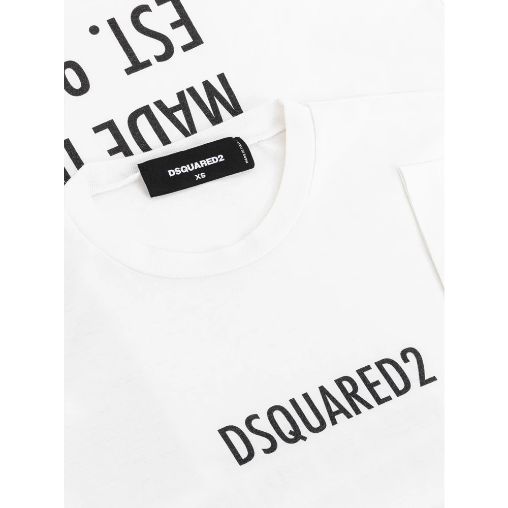 Dsquared2 Bedrukt T-shirt White Dames