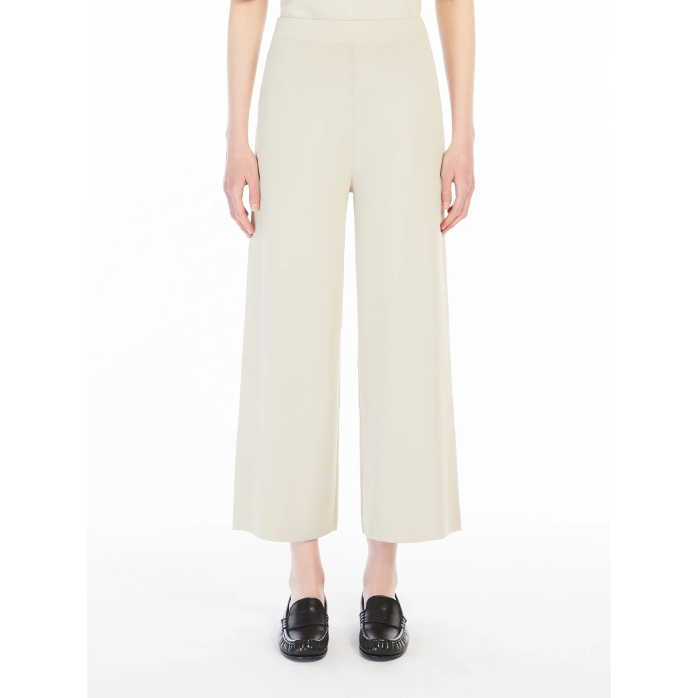 Max Mara Rechte Pasvorm Elastische Taillebroek Beige Dames