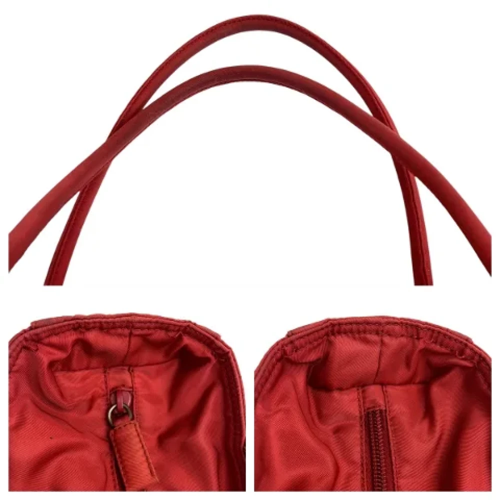 Prada Vintage Pre-owned Canvas totes Red Dames