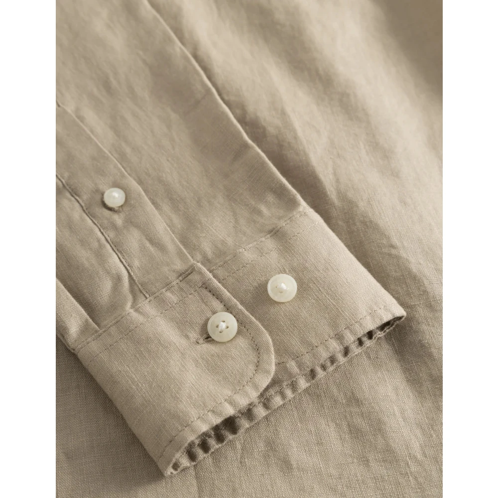 Les Deux Linnen Overhemd Beige Heren