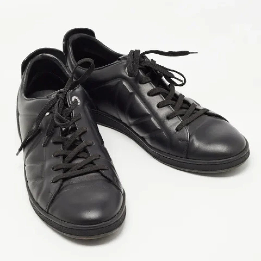 Louis Vuitton Vintage Pre-owned Leather sneakers Black Heren 