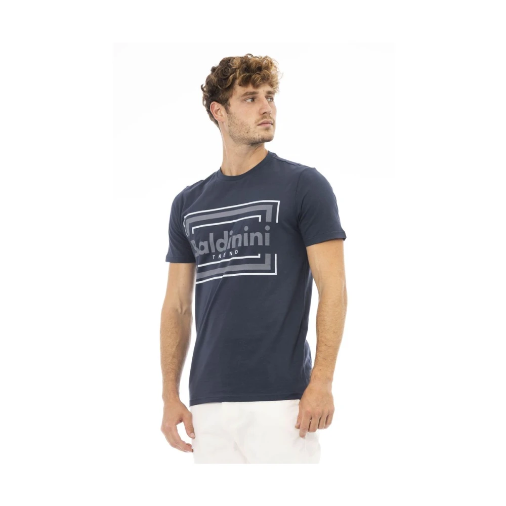 Baldinini Blauw Katoenen T-Shirt met Korte Mouwen Blue Heren
