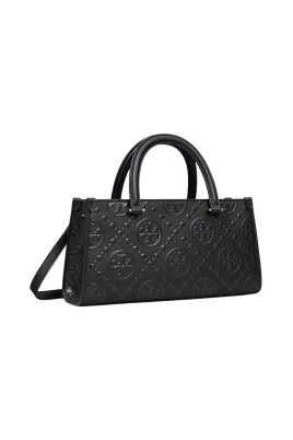 monogram-embossed-small-black-tote-bag