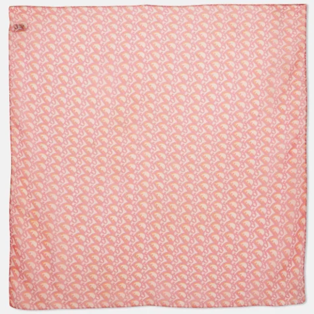 Dior Vintage Pre-owned Silk scarves Pink Dames
