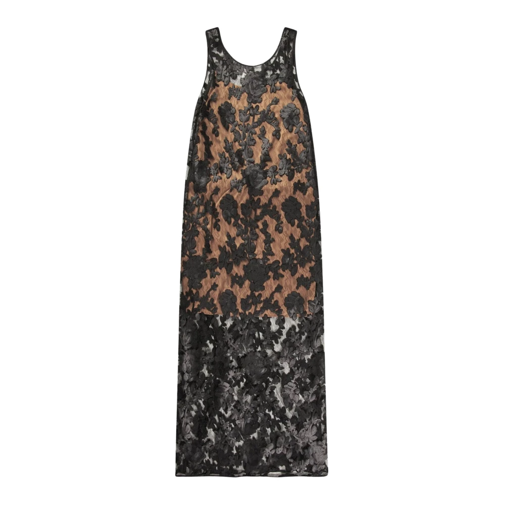 Munthe Zwarte Jurk met Brede Bandjes Black Dames