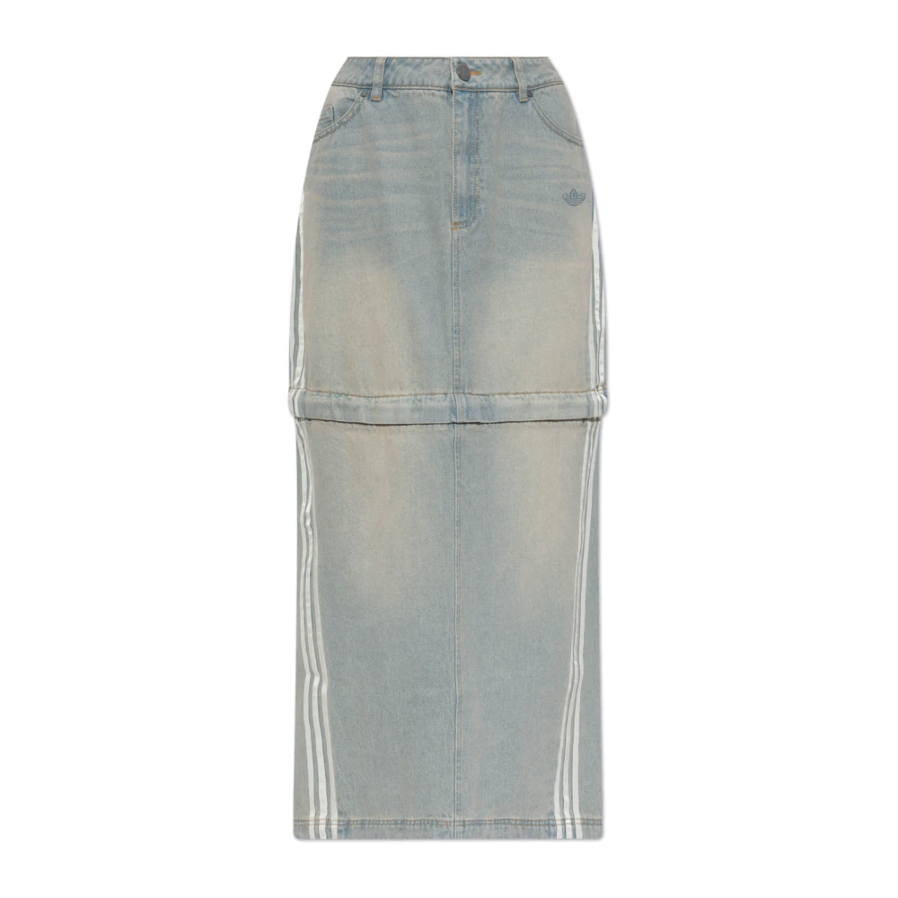 Adidas Denim Rok met Strepen Blue Dames