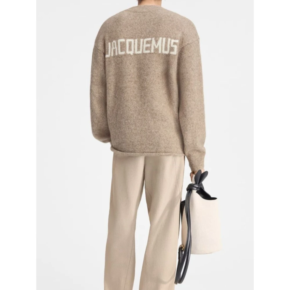 Jacquemus Relaxed Fit Alpaca wollen trui Beige Heren