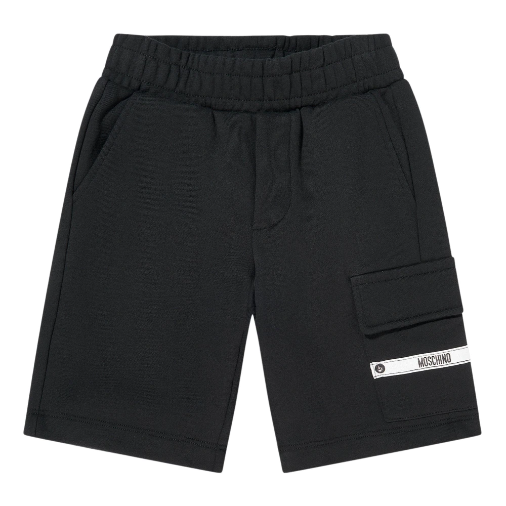Moschino Boys Black Shorts, 8 Y, Logo Pocket Shorts