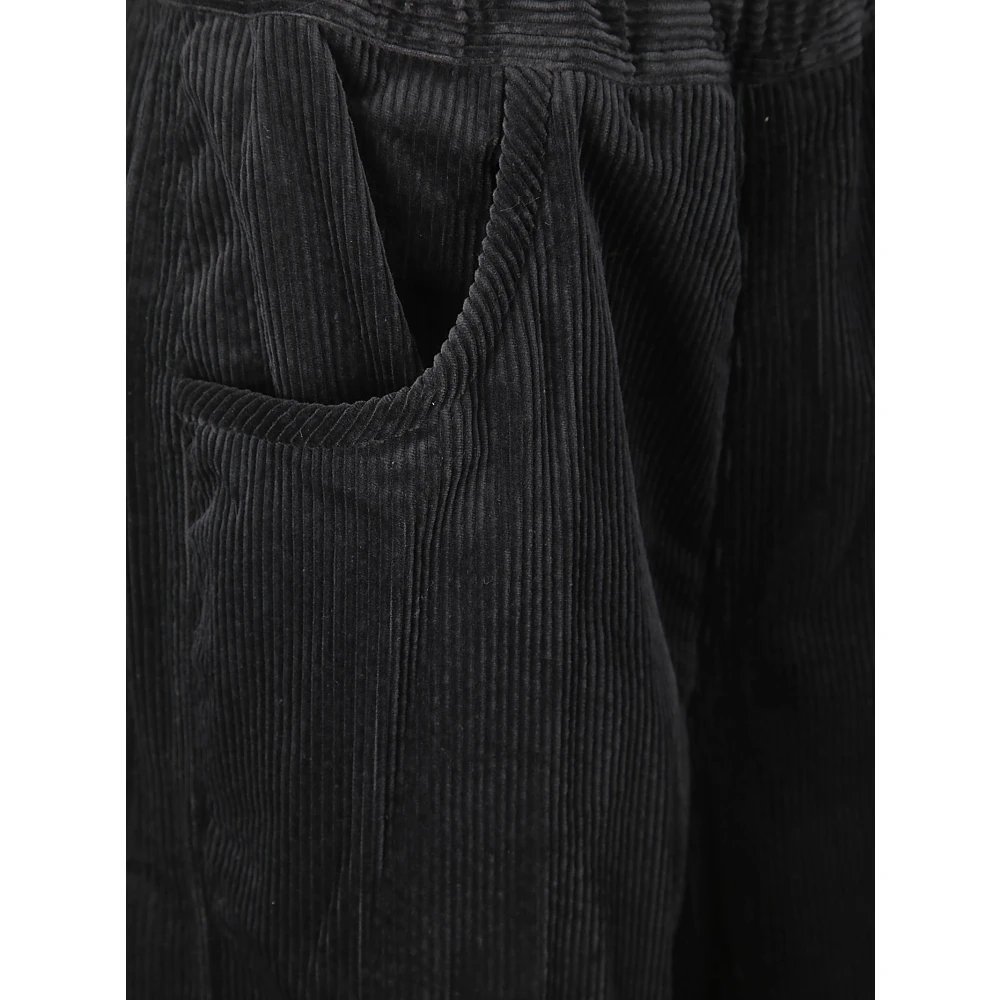 Sofie D'hoore Geribbelde Elastische Taillebroek met Zakken Black Dames
