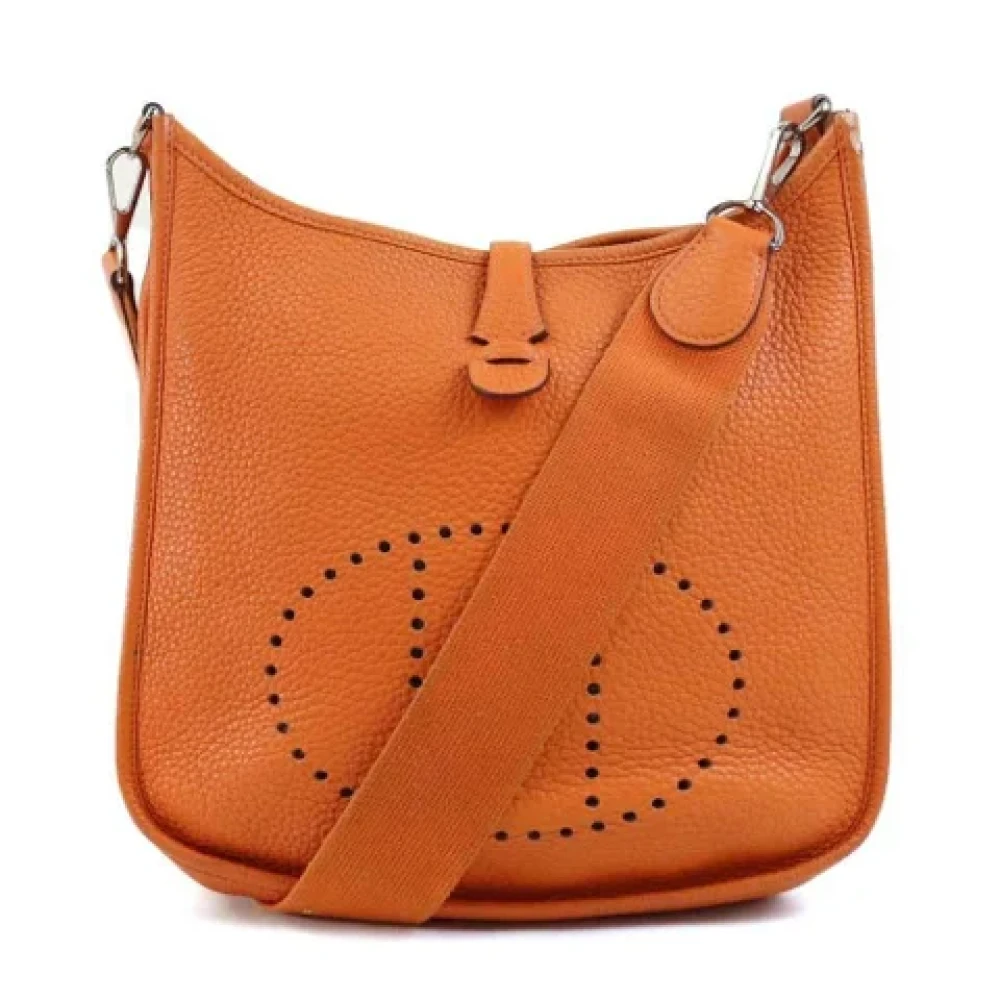 Hermès Vintage Pre-owned Leather shoulder-bags Orange Dames